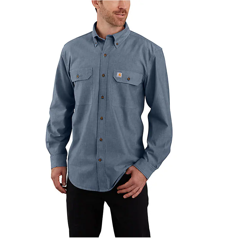 104368 - Loose Fit Midweight Chambray long Sleeve Shirt