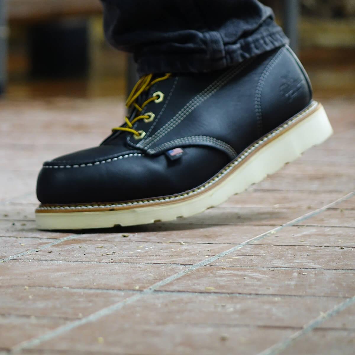 American Heritage - 6" Black Moc Toe - MAXwear Wedge (Soft Toe) - Purpose-Built / Home of the Trades