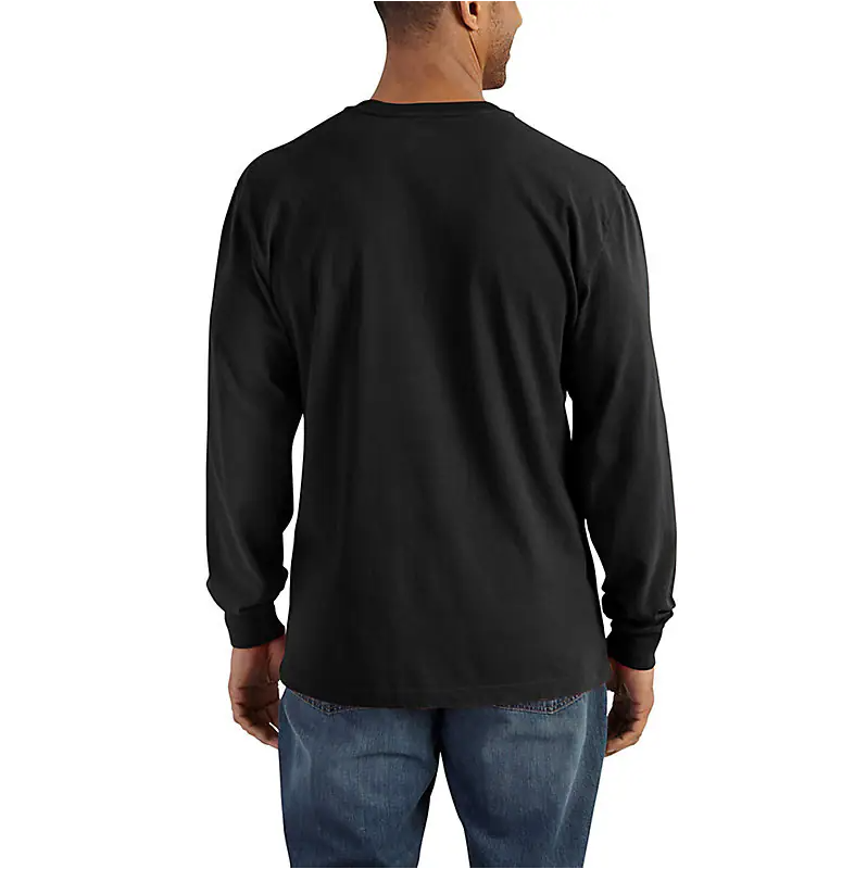 K128 - Loose Fit Heavyweight Long-Sleeve Pocket Henley T-Shirt