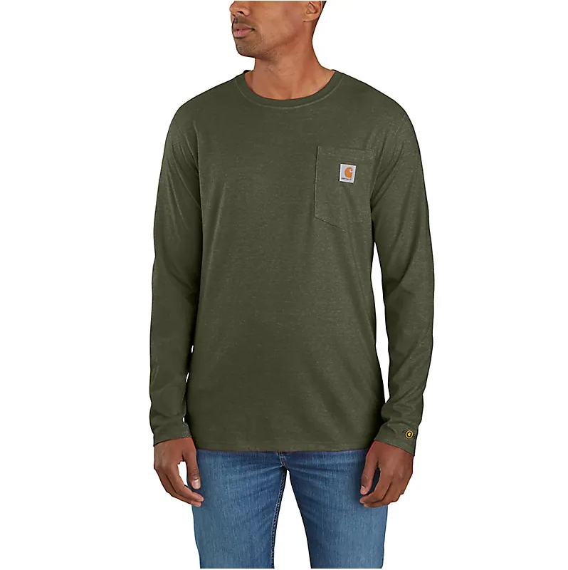 106656 - Force relaxed Fit Midweight Long Sleeve Pocket T-Shirt