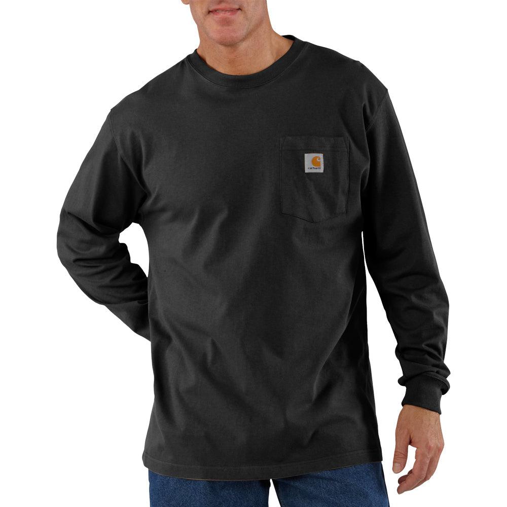 K126 - Loose fit heavyweight long-sleeve pocket t-shirt - Black - Purpose-Built / Home of the Trades
