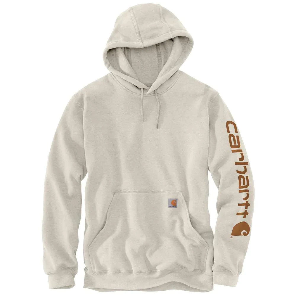 K288-W03 Loose Fit Midweight Logo Sleeve Graphic Hoodie - Malt - Purpose-Built / Home of the Trades